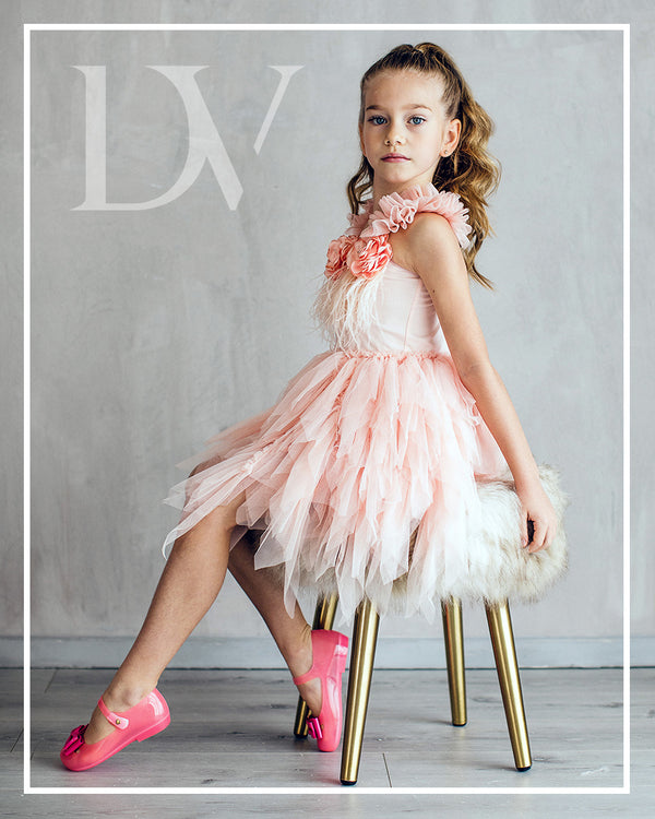 Dior Valentina- Dior Valere Tutu Dress made for baby, toddler, and girls.Pink tulle dress with premium pink jelly Mary Janes shoes for children 