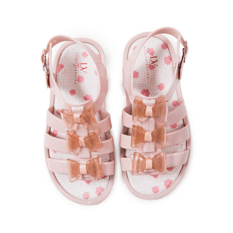 Dior Valentina- Glitter Bow-Tie Sweetheart Jelly Sandal For Babies, Toddlers, & Kids