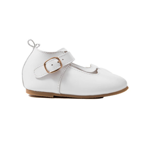 Classic Leather White Mary Jane Shoes