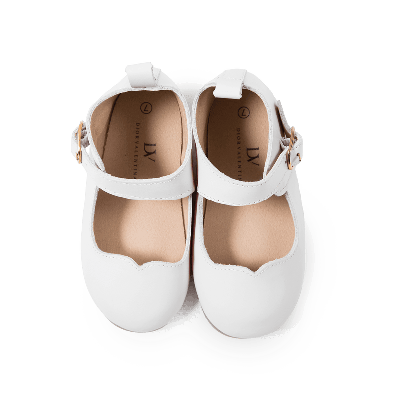 Dior Valentina- Classic Leather White Mary Jane Shoes for baby, toddlers, and big kids